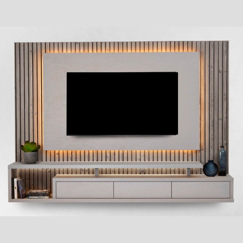 Plettenberg - TV Stand - Cloud & Cotton Stucco